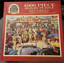 Rusty's Drive-In Jigsaw Puzzle 1000 Pieces Complete Made in USA Bits & Piecesl