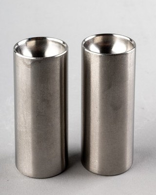 Vintage Stelton Denmark Arne Jacobsen Cylinda Line Salt Pepper Shaker Set Steel