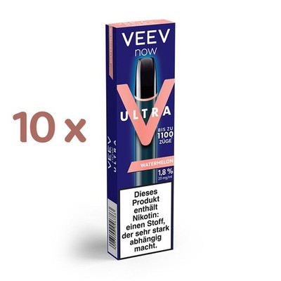 VEEV now ULTRA WATERMELON 20mg/ml Nikotin 10x Einweg-E-Zigarette, max. 1100 Züge