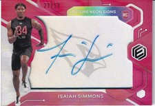 2020 Panini Elements Isaiah Simmons Future Signs Red /50 Arizona Card