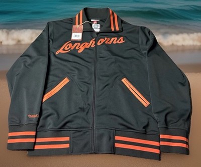 MITCHELL & NESS AUTHENTIC TEXAS LONGHORNS L WARMUP JACKET BLACK NWT