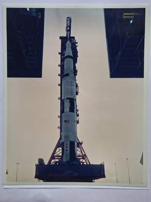 1967 NASA Press Photo Of Apollo 4 Rollout The first Saturn V rocket mission