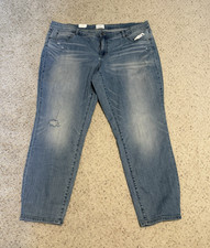 Caslon Women  s Boyfriend Jeans 22W Plus Blue Medium Wash 5-Pocket Denim