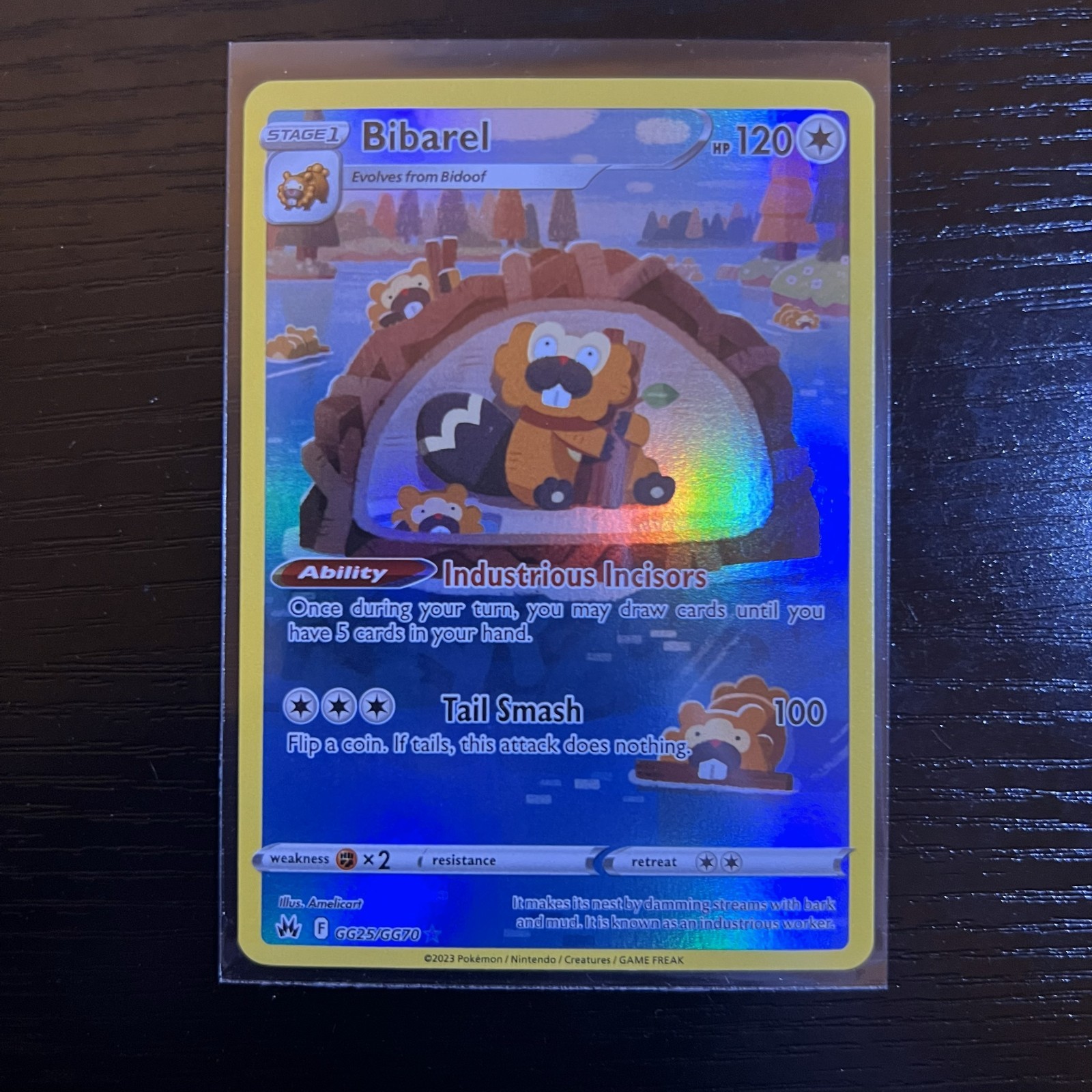 Bibarel GG25 Crown Zenith Galarian Gallery Full Art Card Pokemon TCG