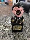 1950s Vintage THE BAR IS OPEN BARTENDER RED NOSE LAMP Japan Works Redware 8” — photo 1