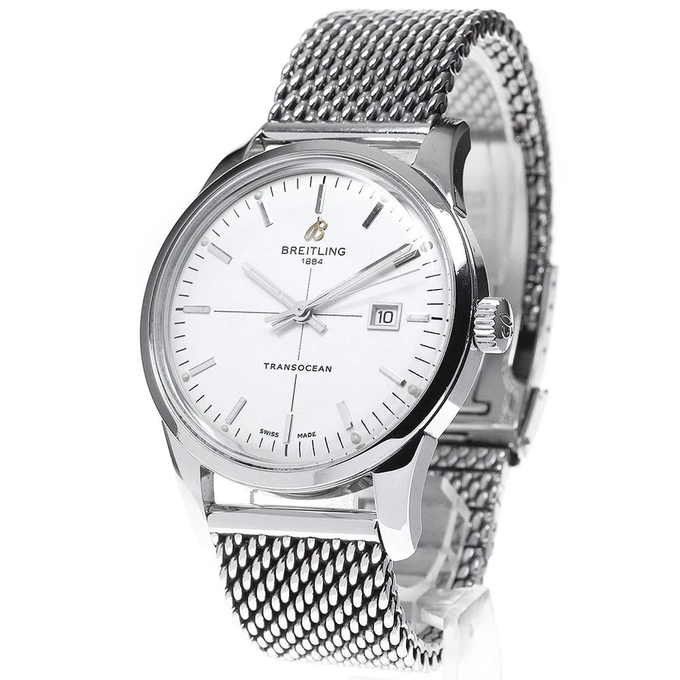 Reloj automático para hombre Breitling Transocean A10360 fecha esfera plateada_845846 Foto 3 de 4