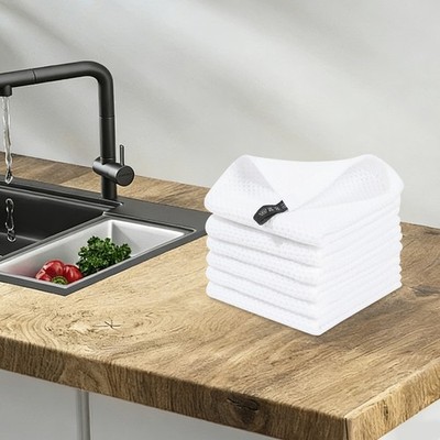 100% Cotton Waffle Weave Kitchen Dish Cloths, Ultra Soft Absorbent Quick Drying