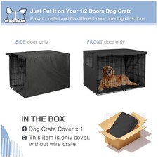 Heavy Duty Dog Crate Cover 48" Black