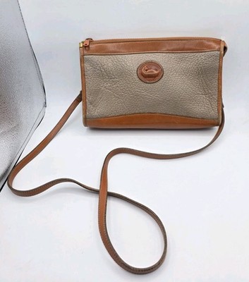 Vintage Dooney & Bourke Taupe Pebbled Leather Crossbody Shoulder