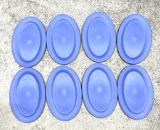 Tupperware #3455A-2 Oval Serving Plate 220ml Blue, Set of 8 Plates