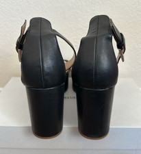 Aerosoles Womens Black Leather Wedge Platform...