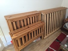 2x Solid Pine Single Bed Frames – 3ft – With Screws, Easy to Assemble