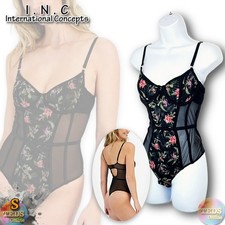 INC International Concepts Women S Mesh Thong Bodysuit,Tropical Flower 100186294