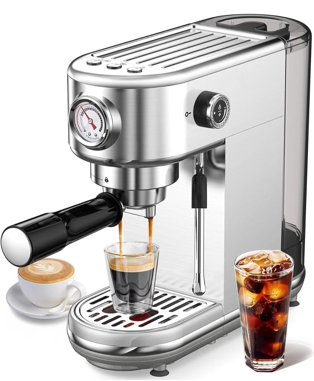 Espresso Machine with Milk Frother, 20 Bar High Pressure Professional Espresso M