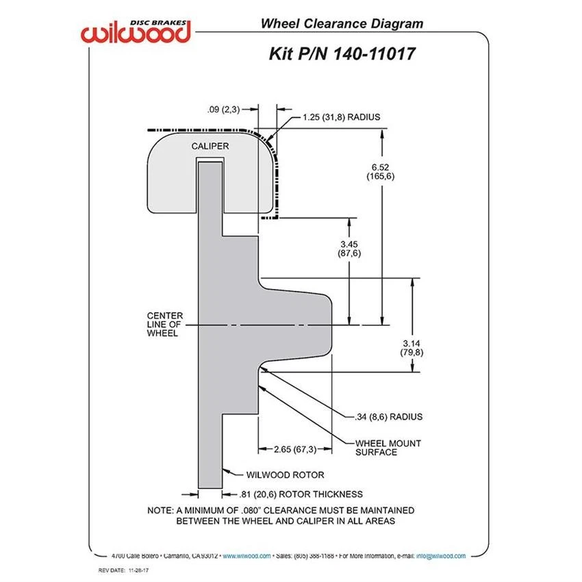 Wilwood 140-11017-R FDLI Front Disc Brake Kit, 1974-80 Pinto/Fits Mustang II - Imagem 4 de 4
