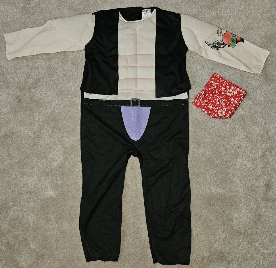 Lil Big Biker Costume PMG Halloween Toddler 3T-4T Coverall Headscarf - Image 2 of 4