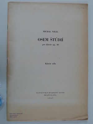 piano solo MICHAL VILEC op.40 osem studii , 1967