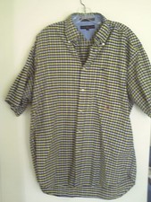 MENS TOMMY HILFIGER MULTI PLAID DRESS SHIRT L