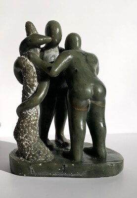 Edward Ndoro ( Zimbabwe, b.1973) Beautiful Hand Carved Green Stone Sculpture