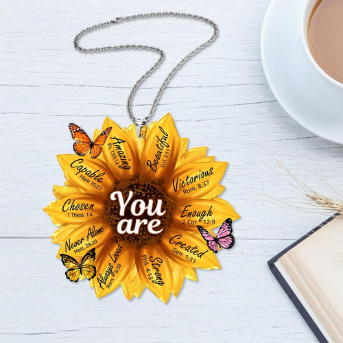Sunflower Gifts for Women - Sunflower Car Rearview Mirror Hanging Accessories - - Picture 3 of 12