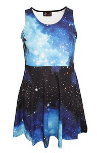 girls blue skater dress