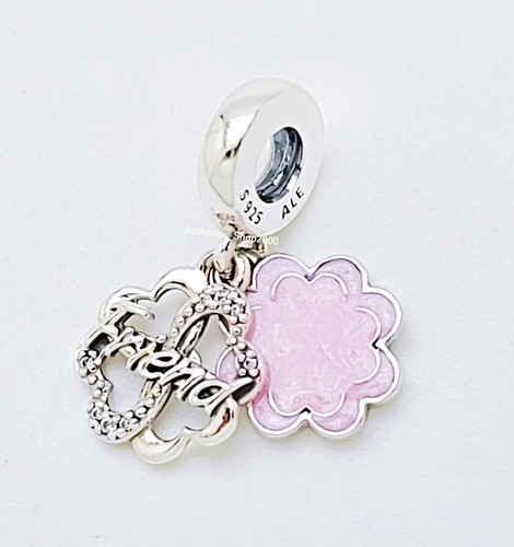 New 100% Authentic PANDORA 925 ale Pink Clover Friendship Charm 792245C01 - 第 1/5 張圖片