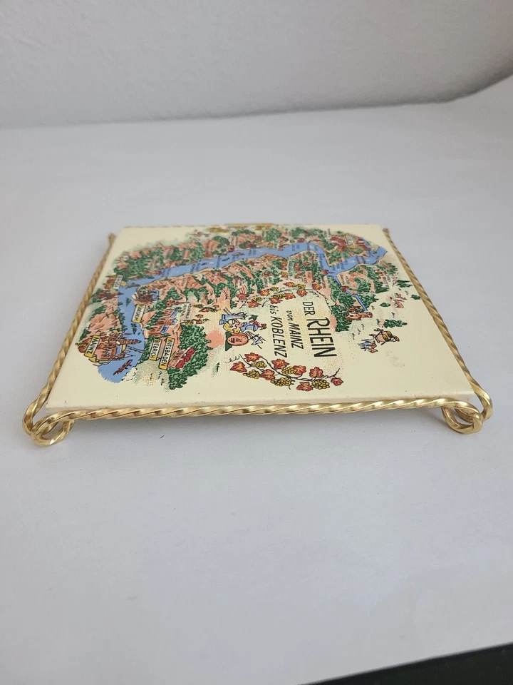 Azulejo cerámico con marco de metal de colección "EL RIN de MAINZ a KOBLENZ" Foto 3 de 4