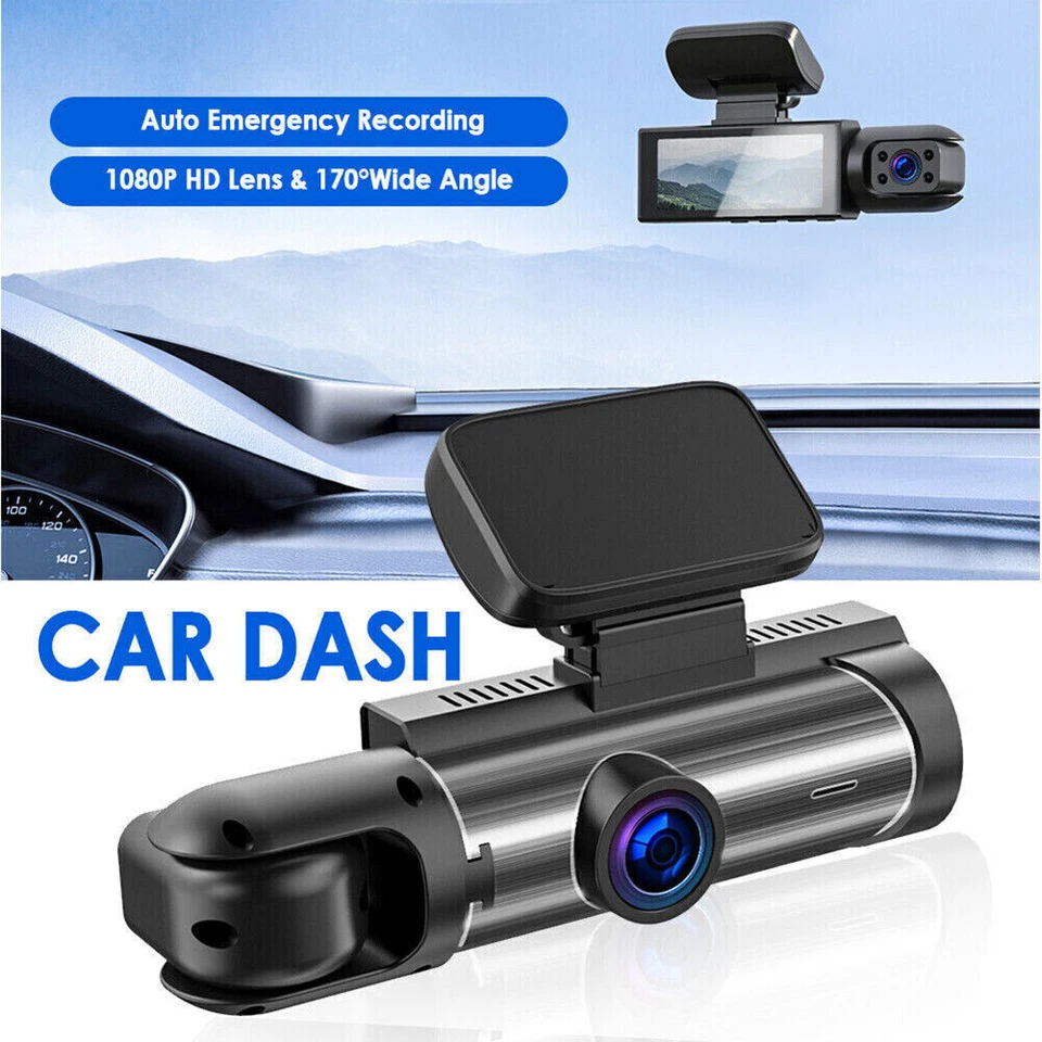 Dash Cam 3.16in Night Vision Dual Lens Car DVR Recorder Front Inside Camera HD — 第 4/4 张图片