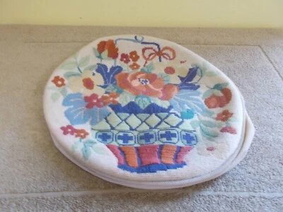 vgt ROUND PILLOW CASE COVER ONLY FLOWER POT FLORAL PATTERN DESIGN CUSHION - Image 1 of 4