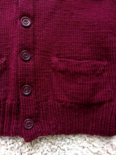 Knit Cardigan Boys Medium Size 10 SEE MEASUREMENTS school uniform Burgandy - Picture 3 of 5