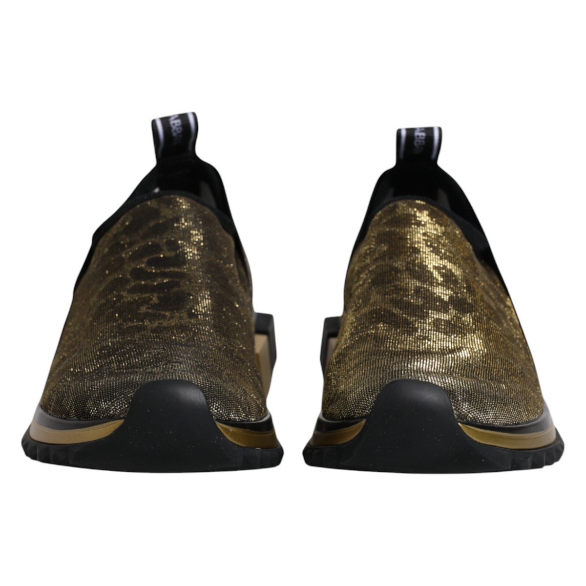 DOLCE & GABBANA Shoes Gold Glitter Leopard Sorrento Sneakers