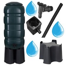 100 Litre Garden Rain Water Collector With Tap, Stand & Filler Kit
