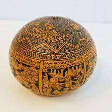 Peruvian Engraved Story Telling Gourd 3" Shaker