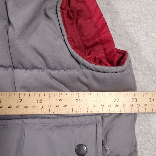 Northwest Territory Puffer Vest Mens Large 42/44 Gray Red Snap Full Zip Heavy - Picture 7 of 16