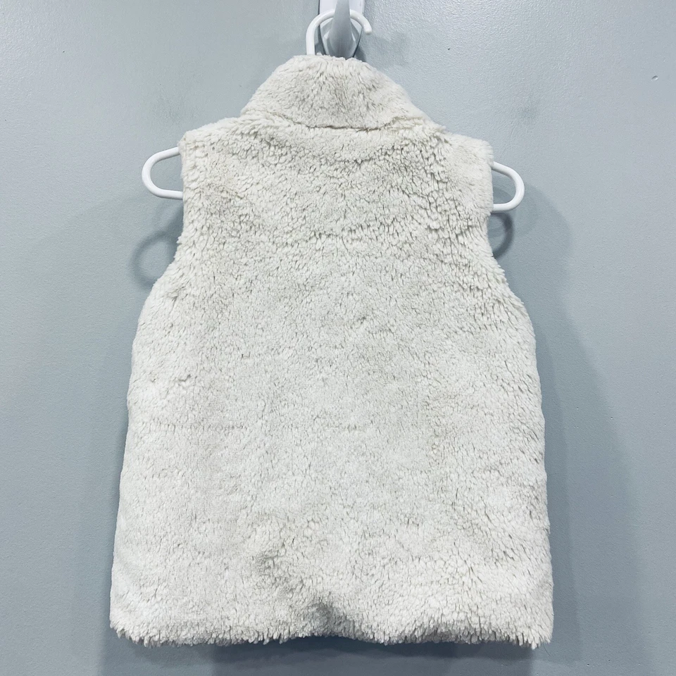 HANNA DIFFERENTSON 3 Chaleco Blanco Invierno Piel Sintética Botones Suave Peluche Vellón Acogedor 90 Foto 2 de 4