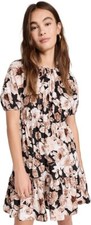 Rails Khloe Mini Dress in Sepia Rose Size Small Balloon Sleeve Cute