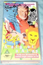 ROLF HARRIS AND ALWEN HUGHES SIGNED VHS CASSETTE .IN PERSON.RARE ITEM.