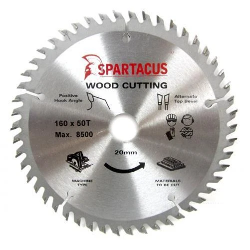 SPARTACUS Wood Cutting Saw Blade 160 x 20mm 50T Mafell KSS330 KST55 AEG TS55 E KK55A HK55B