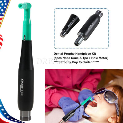 Premium Plus Dental Hygiene Prophy Handpiece Air Motor 2 Holes & 4:1 Nose Cone