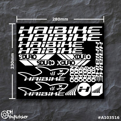 Haibike V2 Stickersatz Weiß | Aufkleber Set Fahrrad eBike BMX MTB Rahmen
