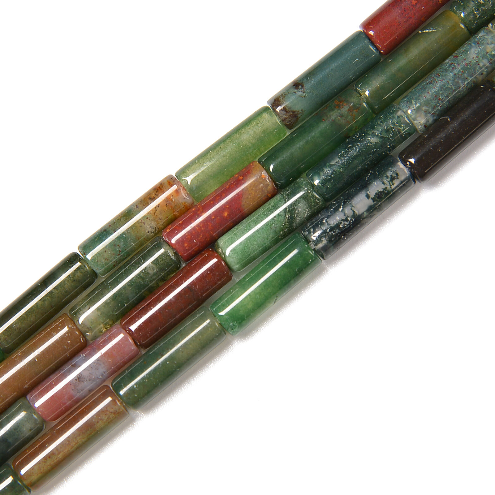 Natural India Agate Cylinder Tube Beads Size 4x13mm 15.5'' Strand