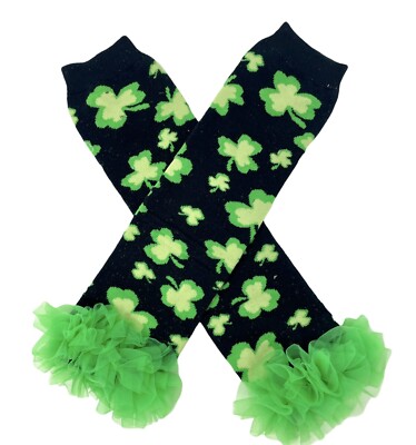 Jambières (Leg Warmers) Fille Saint Patrick - Motif Trèfles Vert - Taille Unique - Neuf Avec étiquettes