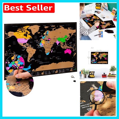 Interactive A3 Scratch Off World Map & UK Map Set   Perfect Travel Memories