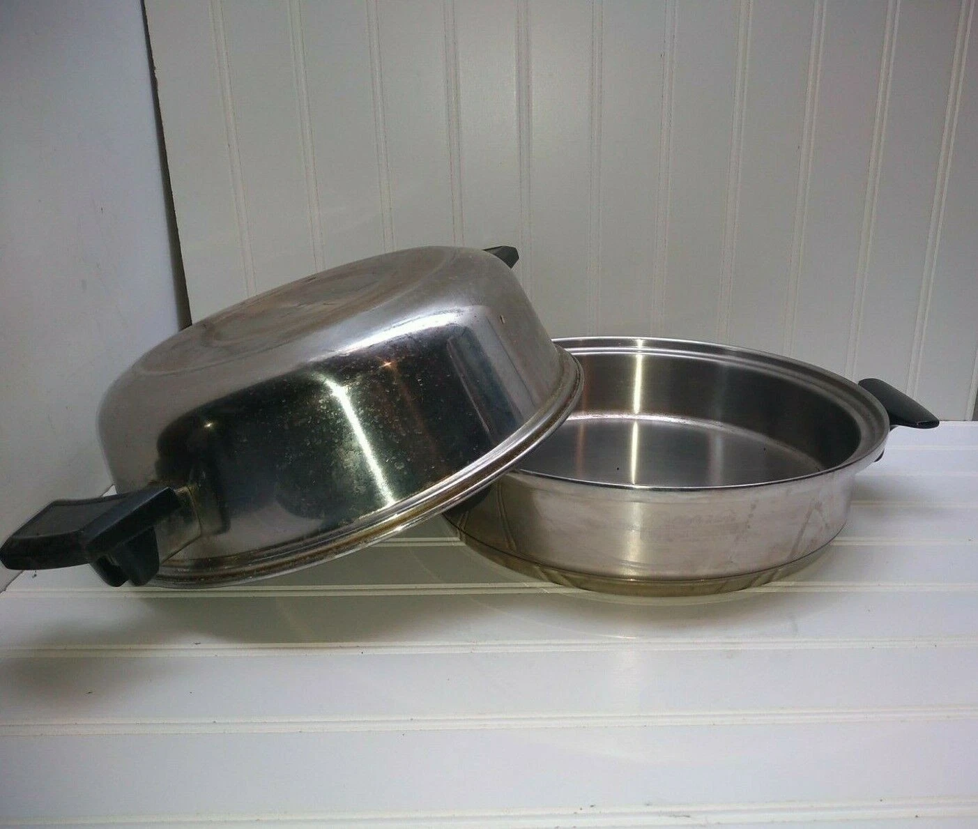 Townecraft Chef's Ware Skillet 11" T-304 Multi-Core Surgical Stainless Pan & Lid