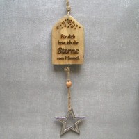 Gilde Deko HäNger Botschaft Stern Mangoholz Alu Winter Weihnachten Advent Sterne