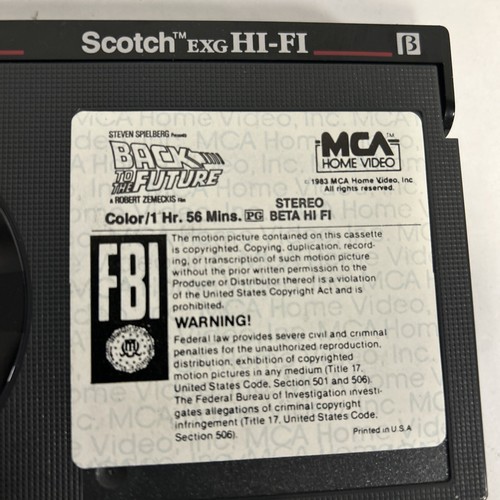Back to the Future Beta (Not VHS) MCA Betamax Short Box *Error Label* rare htf - Picture 10 of 13