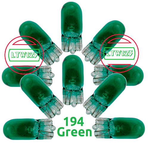 (10)194 Green T10 Wedge Car Mini Bright Light bulb W5W 5050 2825 158 192 168 - 第 1/2 張圖片