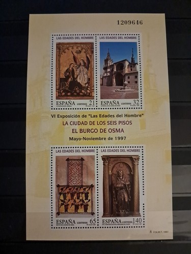 SELLO ESPAÑA STAMPS 1997+FOLLETO INFO LAS EDADES DEL HOMBRE 3494 HB MNH - Imagen 2 de 2