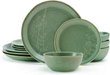 Carrie 12 Piece Dinnerware Set, Service for 4, Green