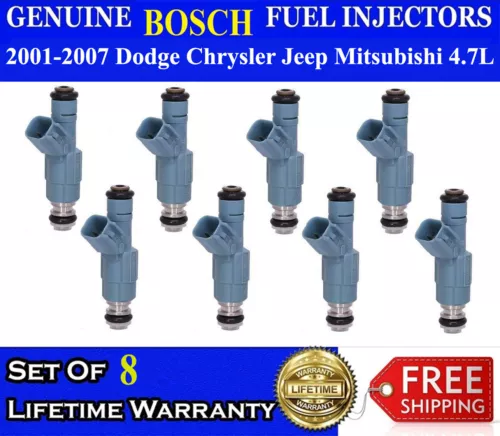 8Pcs Original Bosch OEM 0280155849 Fuel Injectors For 01-07 Dodge Jeep 4.7L V8 - Picture 2 of 18